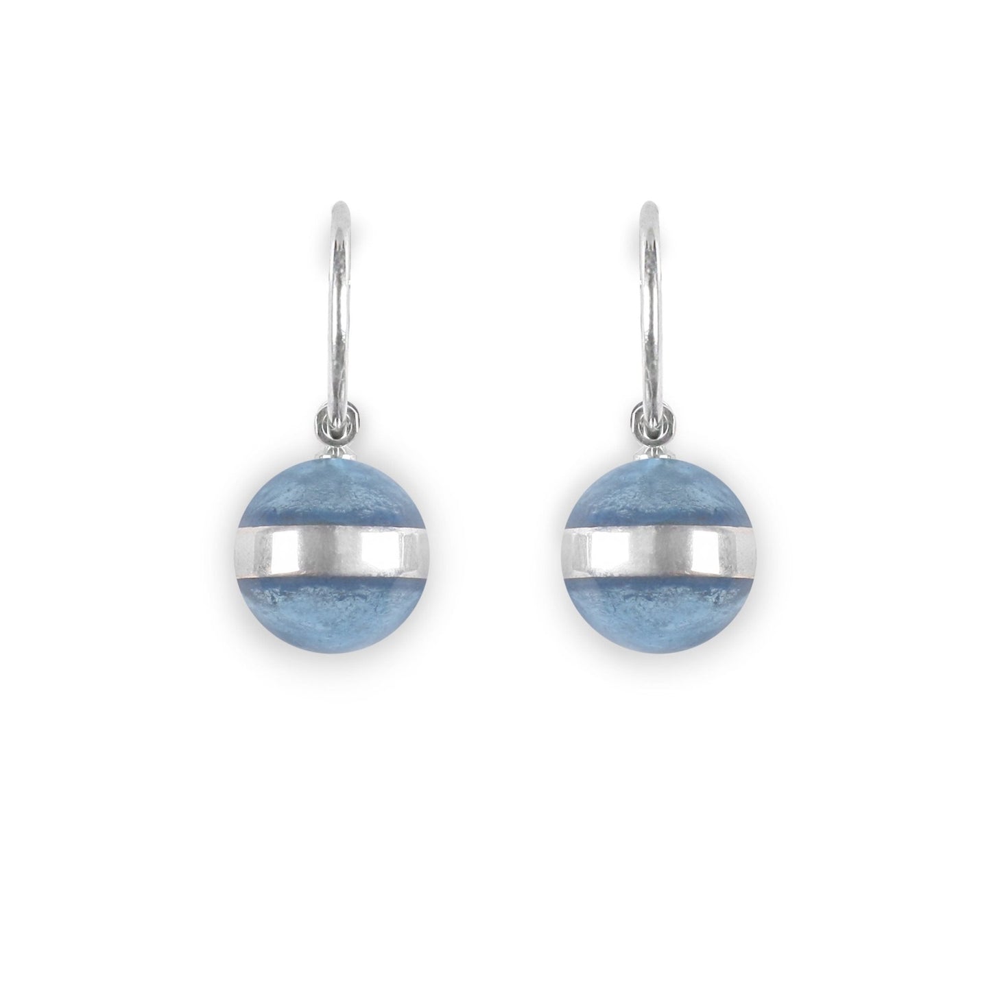 Sky Aluminium Ball Creole Earrings | The Jewellery Stop