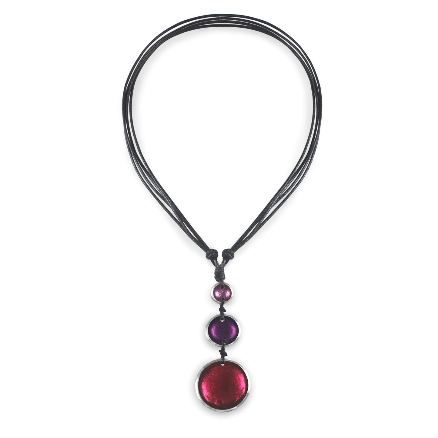Blackberry Aluminium Pebble 3 Drop Pendant | The Jewellery Stop