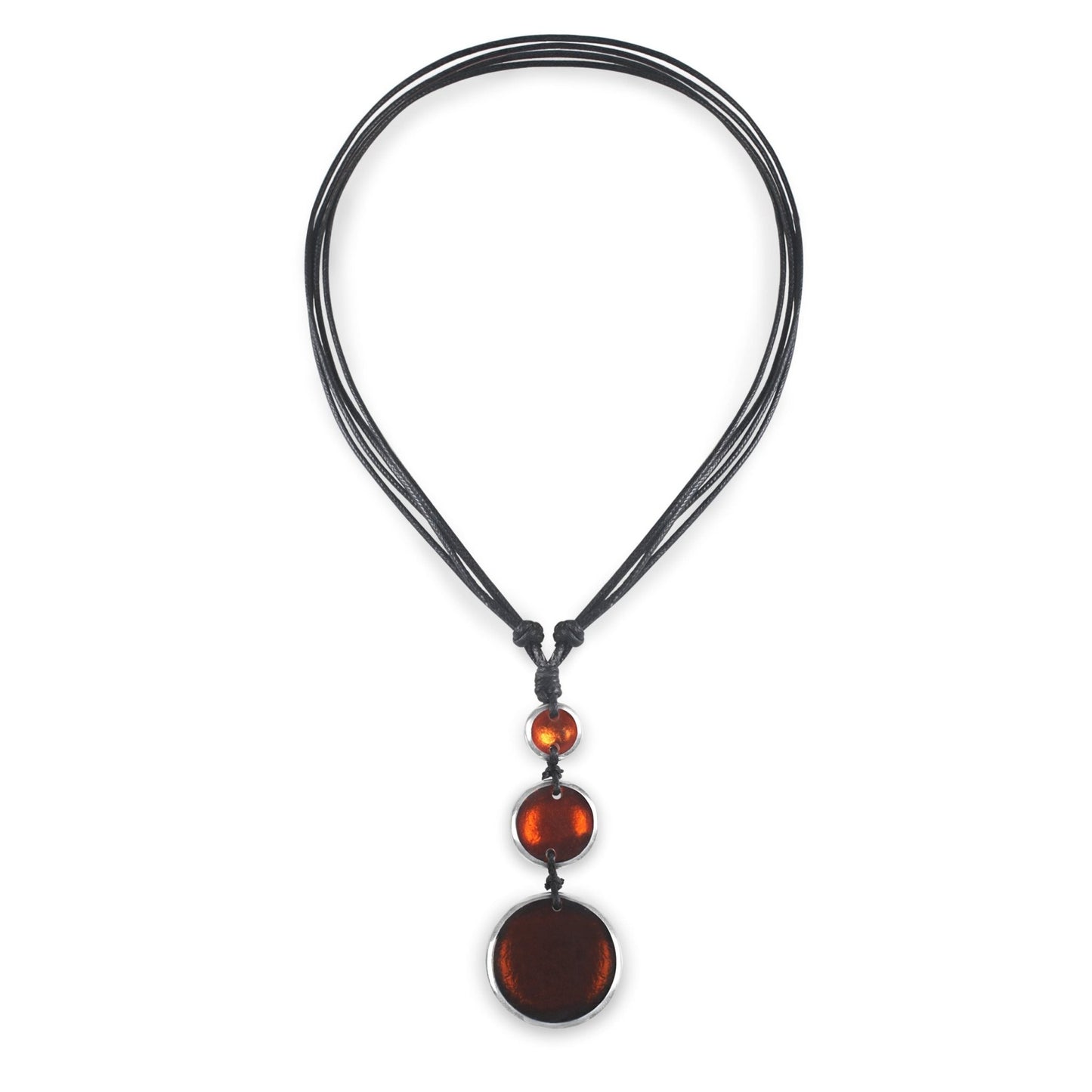 Pumpkin Aluminium Pebble 3 Drop Pendant | The Jewellery Stop