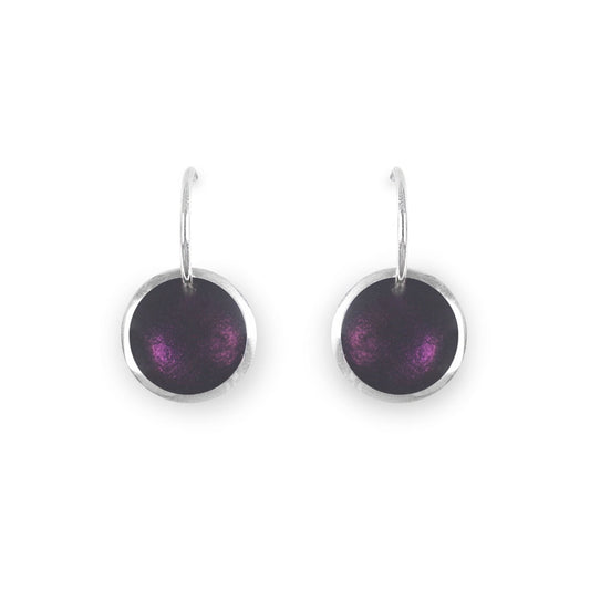 Purple Aluminium Pebble Creole Earrings | The Jewellery Stop