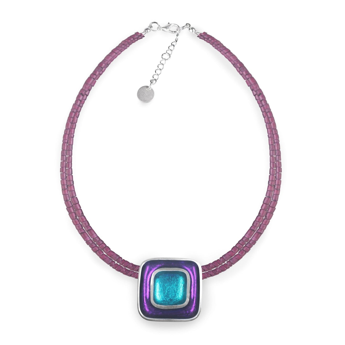 Peacock Retro Squares Pendant on Coco | The Jewellery Stop