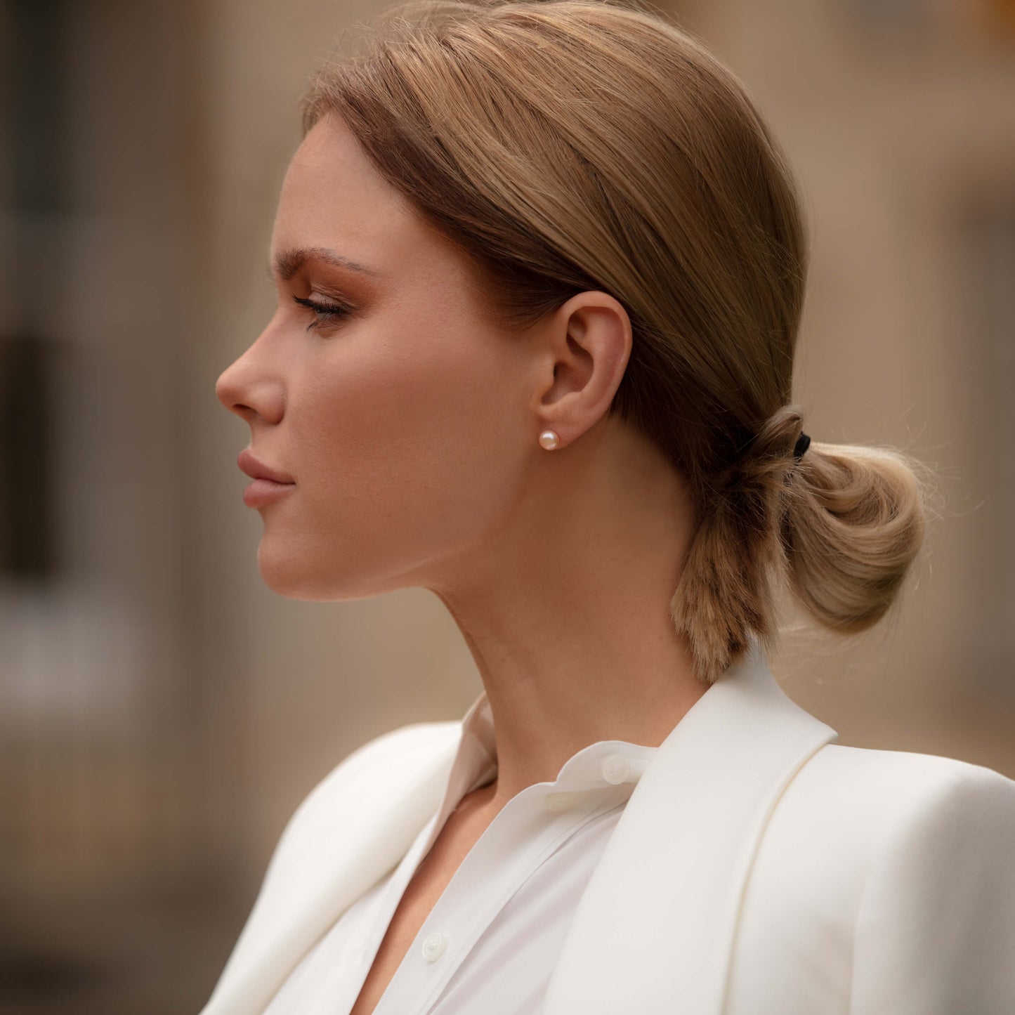 Pink Freshwater Pearl Sterling Silver Stud Earrings