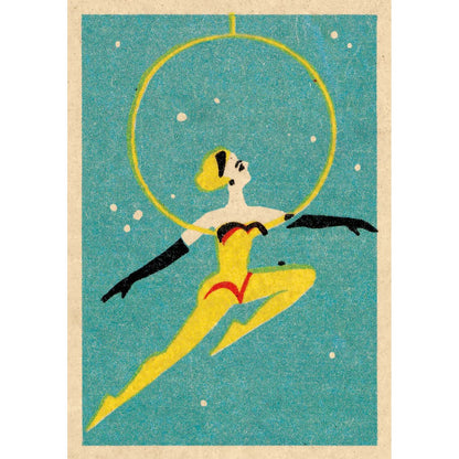 Circus Performer Vintage Matchbox Greeting Card | The Jewellery Stop