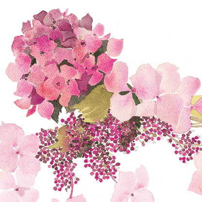 Pink hydrangea Jane Ormes Greeting Card | The Jewellery Stop