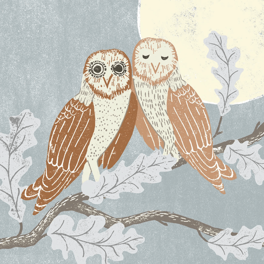 Night Owls Liza Saunders Greeting Card | The Jewellery Stop