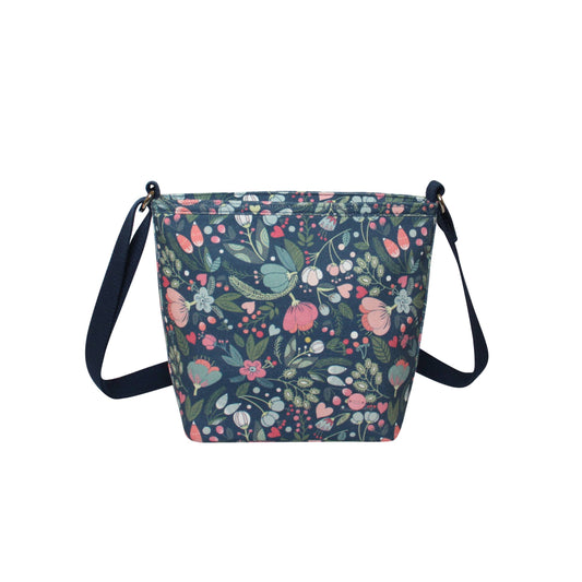 Blue Floral Canvas Brooke Bag