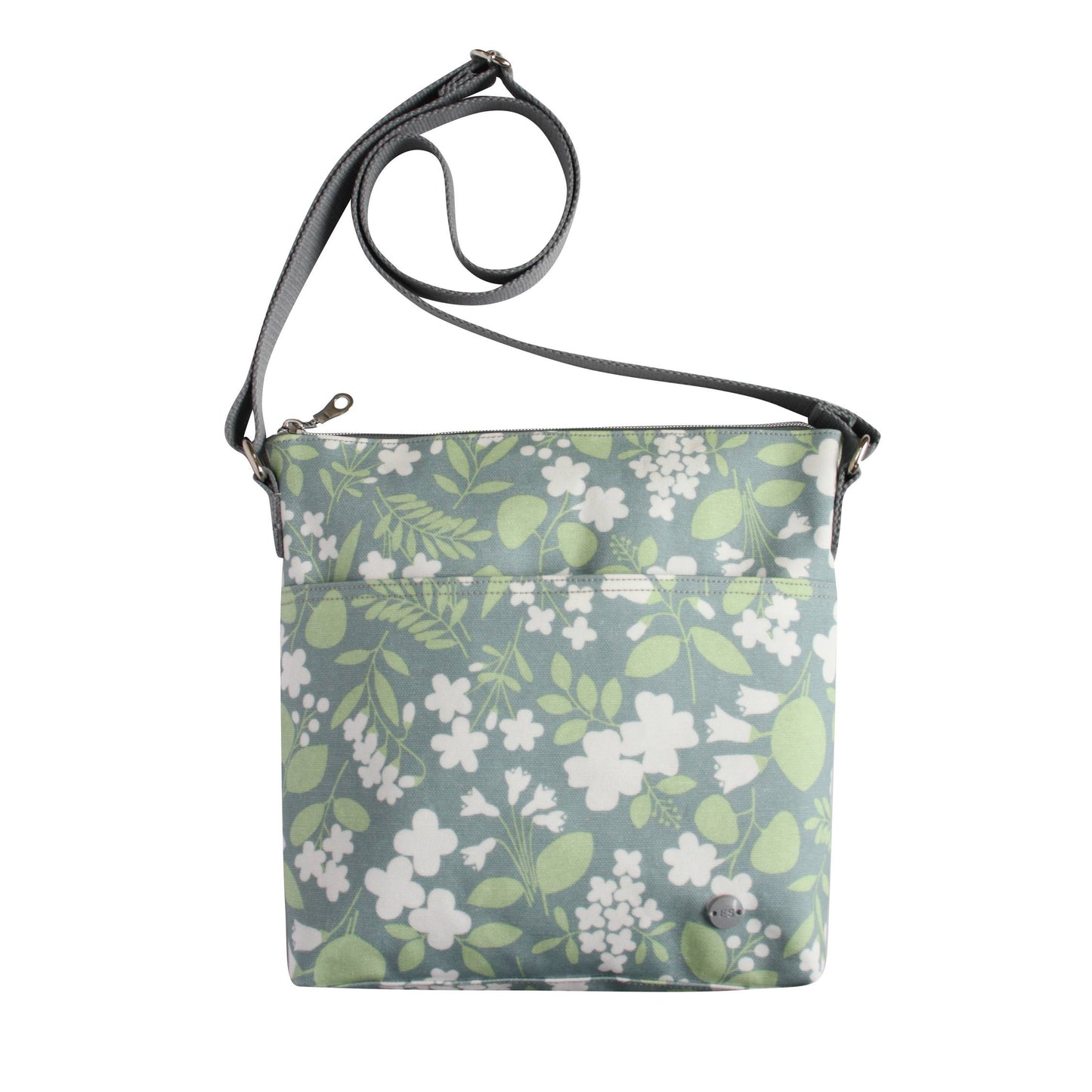 Green Flower Oil Cloth Messenger Bag