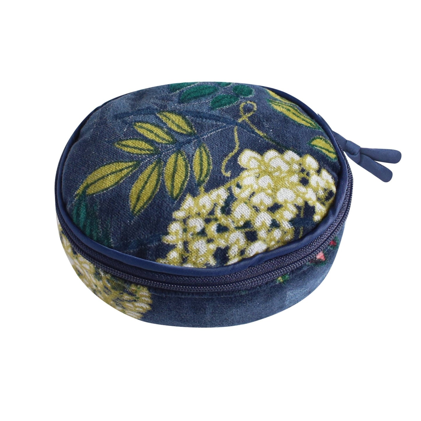 Navy Botanical Velvet Jewellery Pouch | The Jewellery Stop