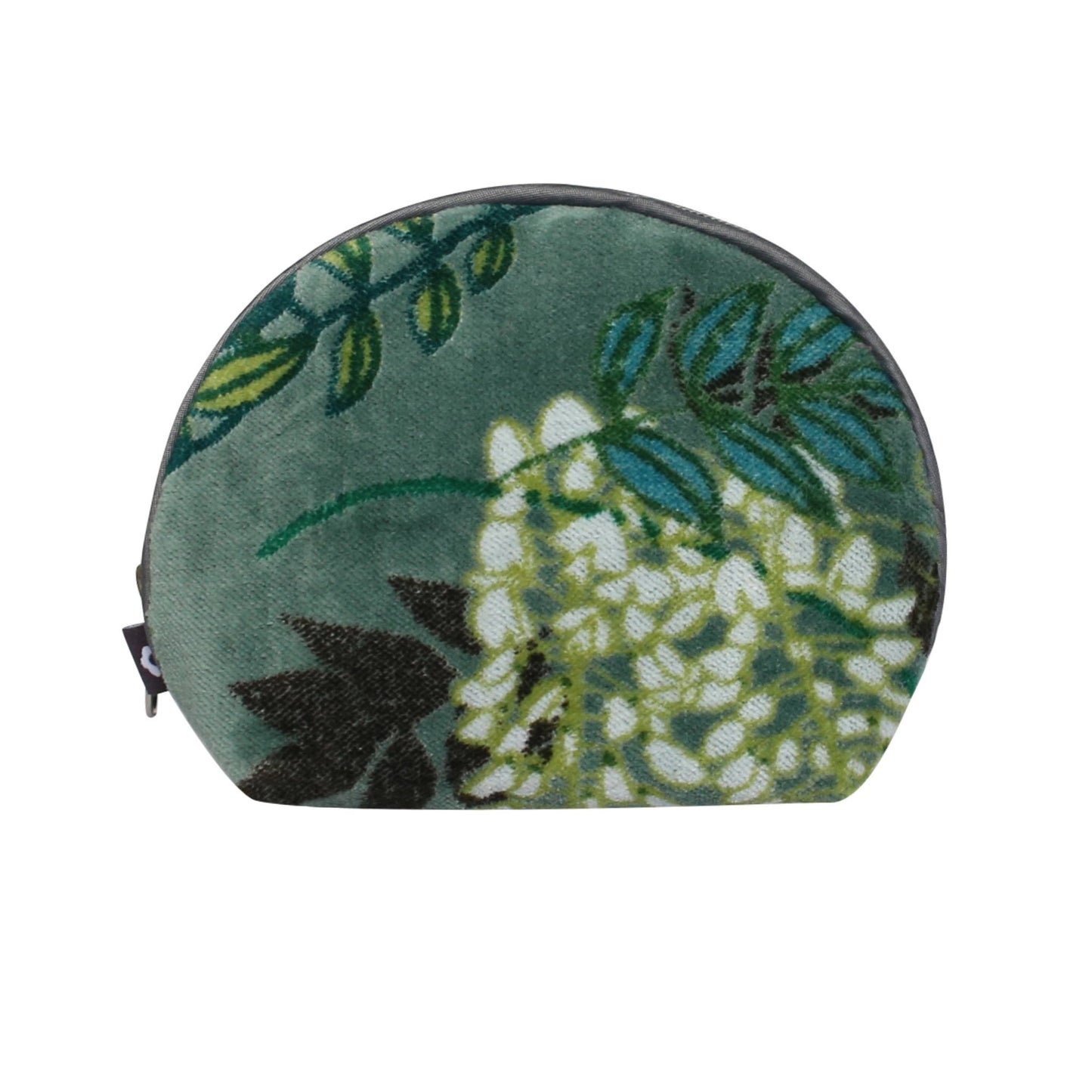 Green Botanical Velvet Halfmoon Purse | The Jewellery Stop