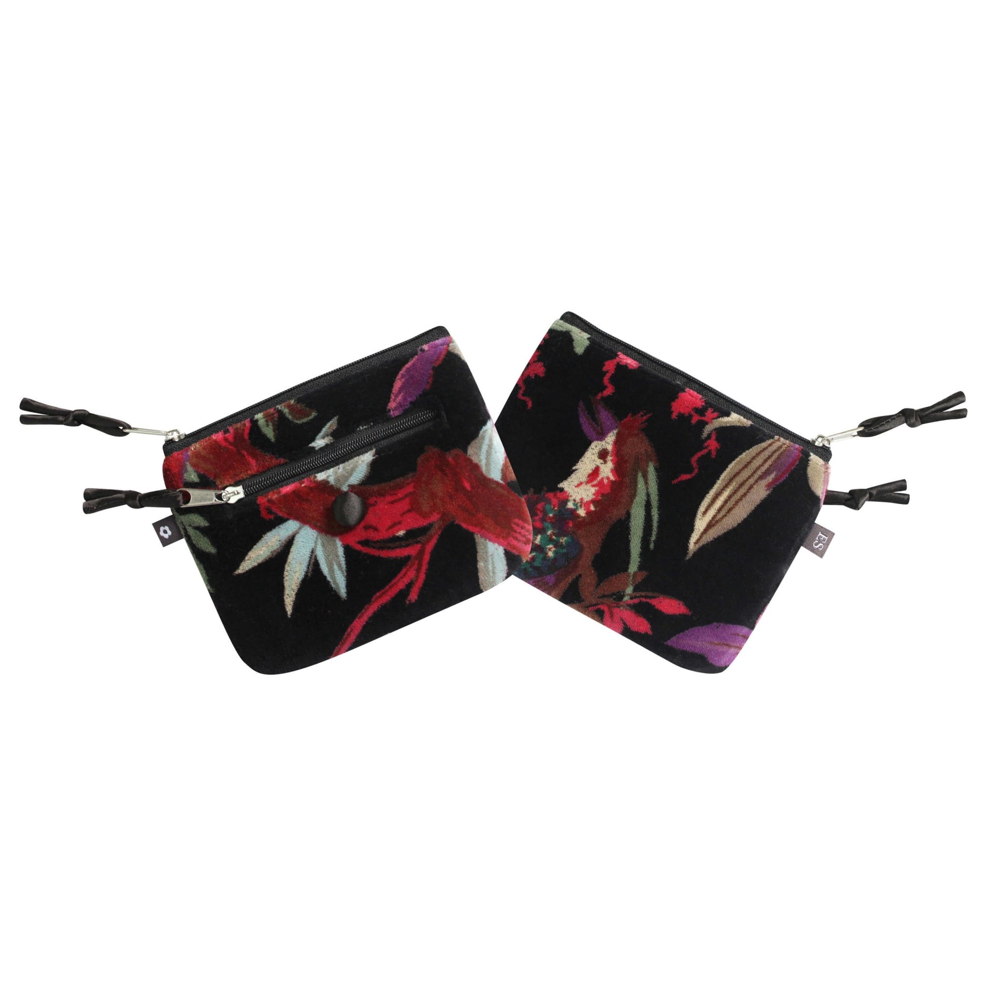 Black Botanical Velvet Emily Purse | The Jewellery Stop