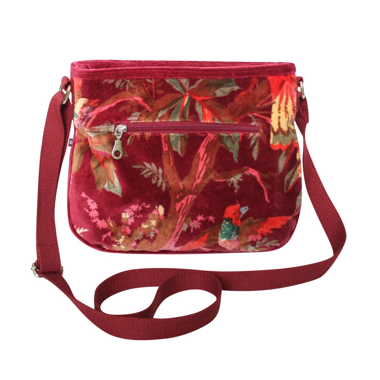 Red Botanical Velvet Rosy Bag | The Jewellery Stop