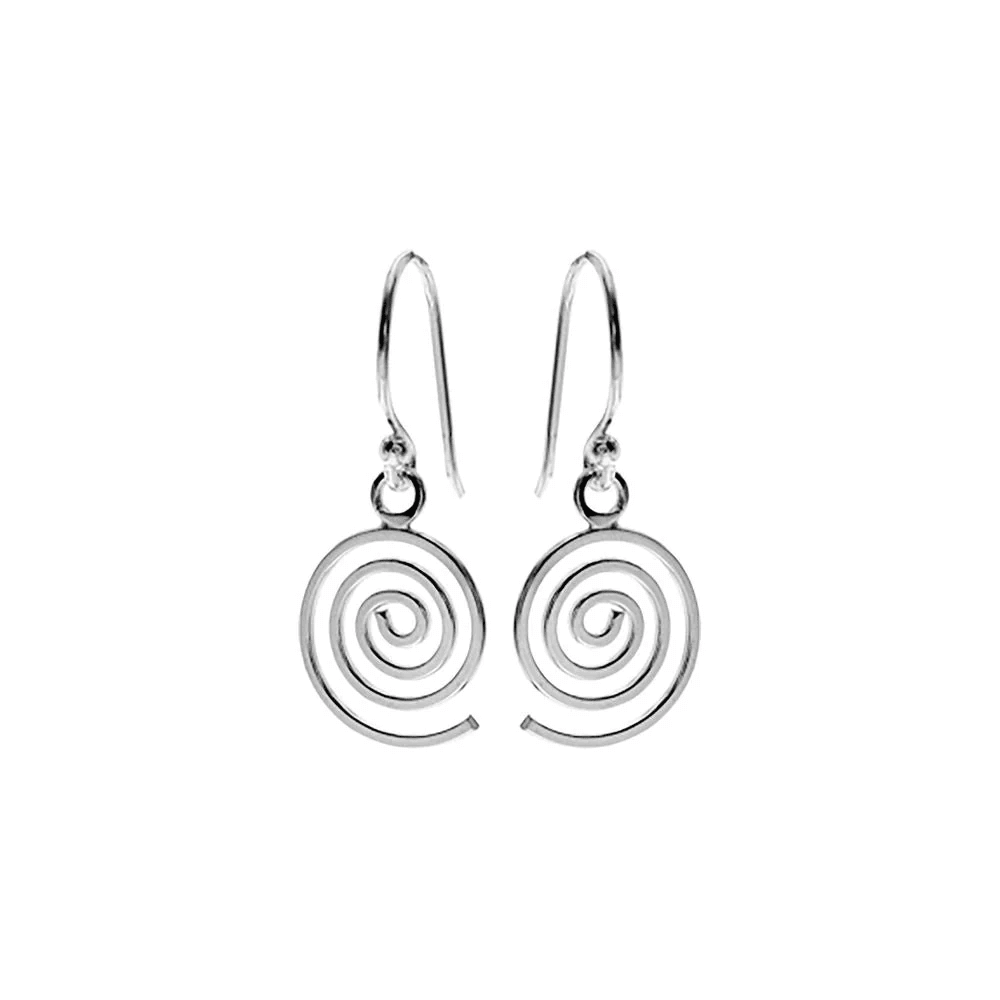Sterling Silver Small Spiral Drop Earrings | The Jewellery Stop