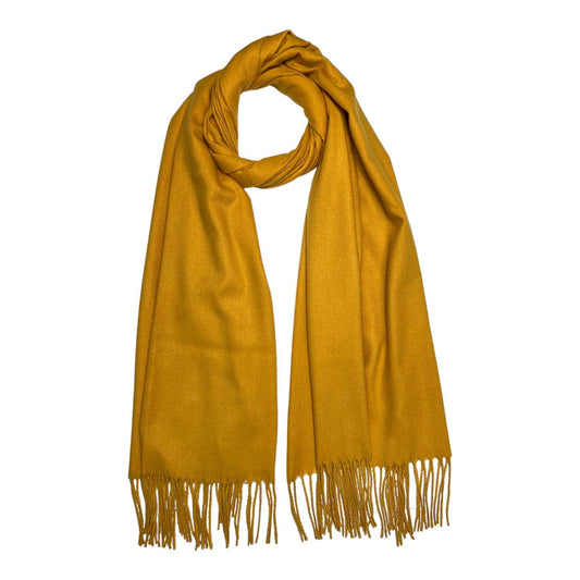 Mustard Plain Wool Mix Scarf