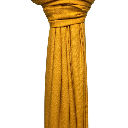 Mustard Plain Wool Mix Scarf
