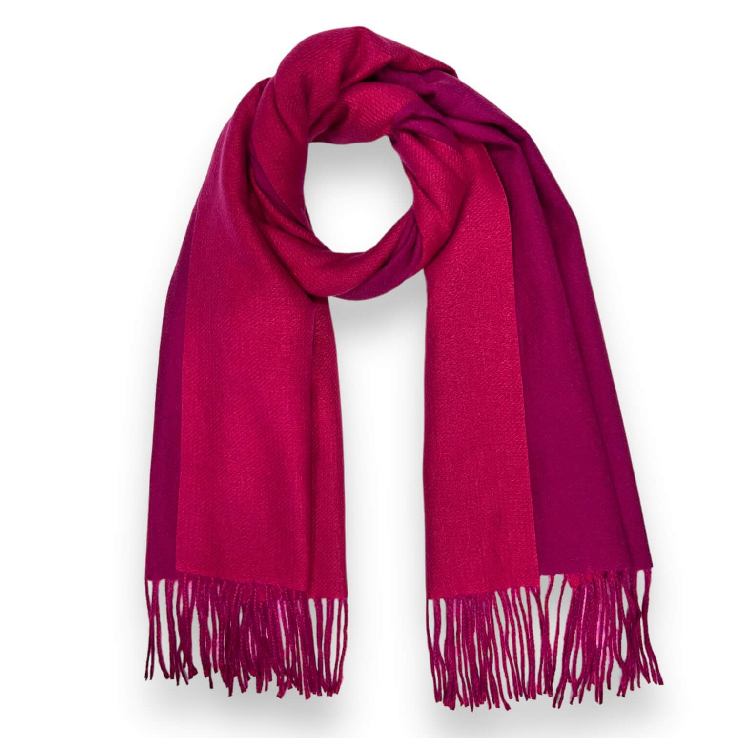 Pink Reversible Two - Tone Cashmere Blend Scarf | The Jewellery Stop