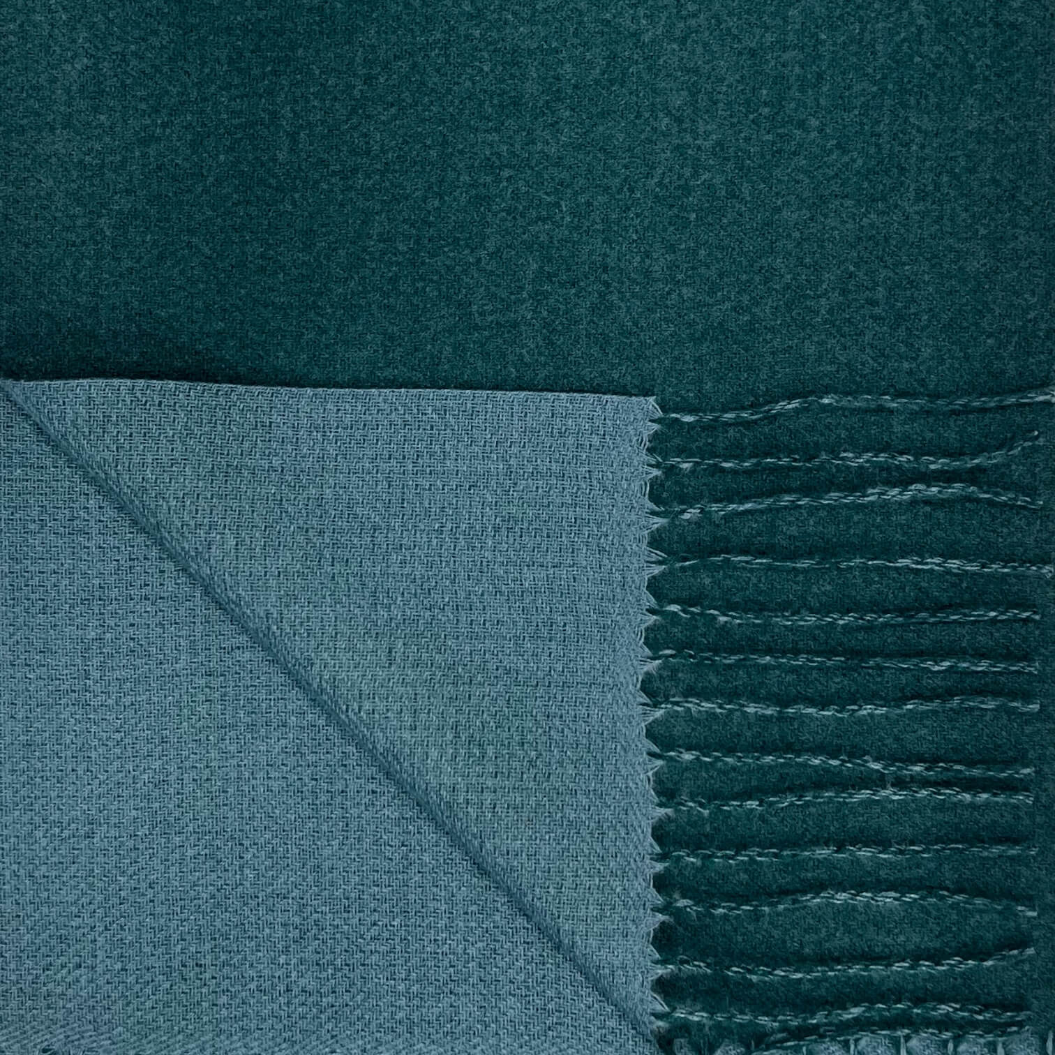 Teal Reversible Two-Tone Cashmere Blend Scarf