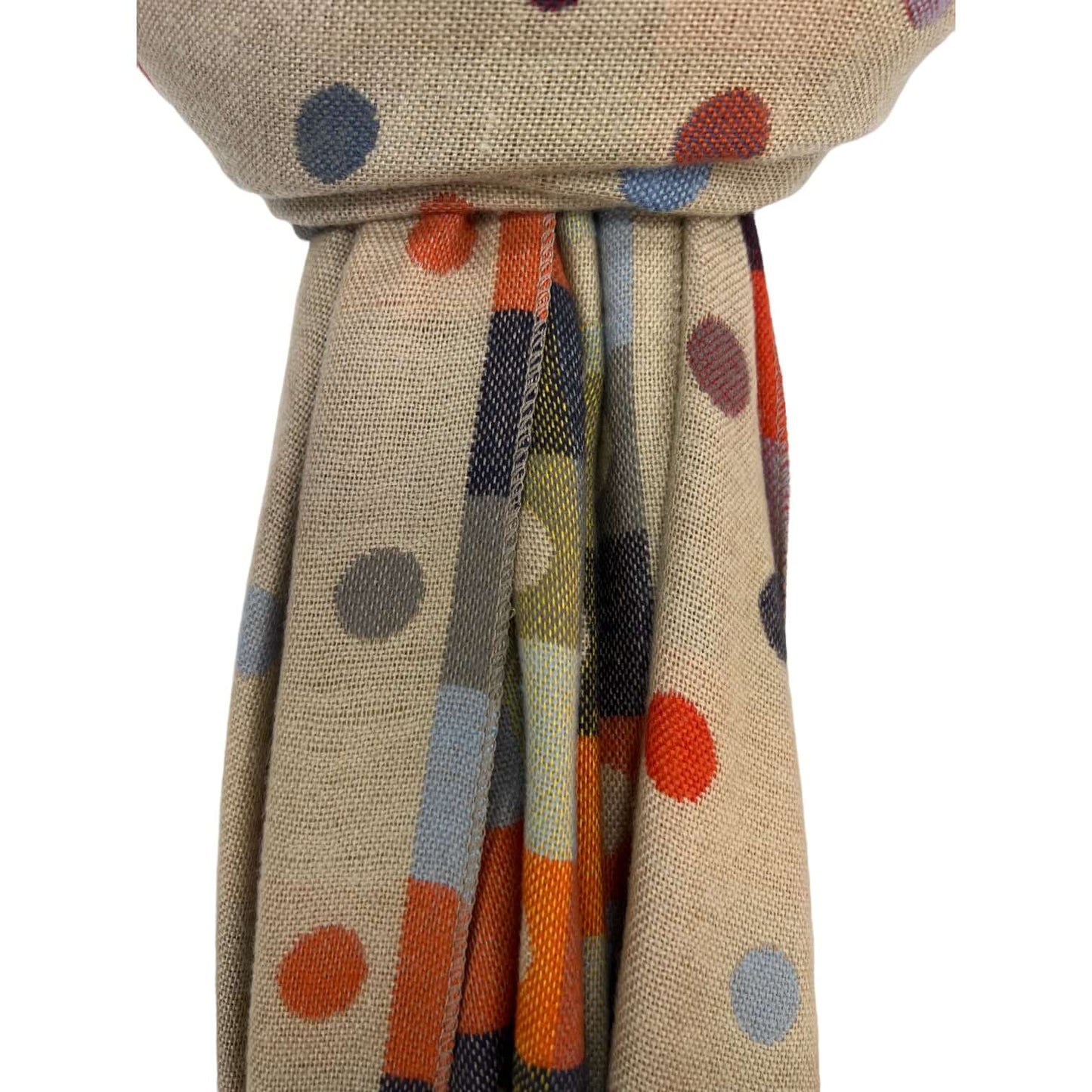 Cream and Multi Coloured Reversible Polka Dot Scarf | The Jewellery Stop