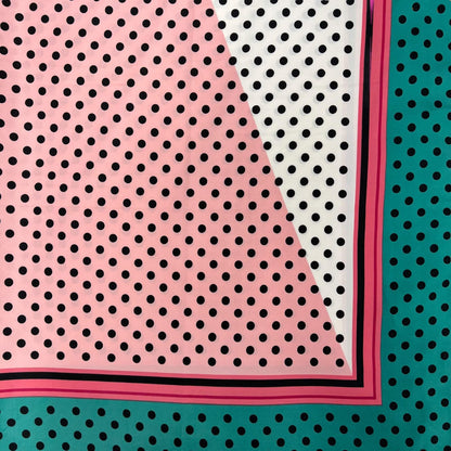 Vintage Inspired Pink Silky Polka Dot Scarf | The Jewellery Stop