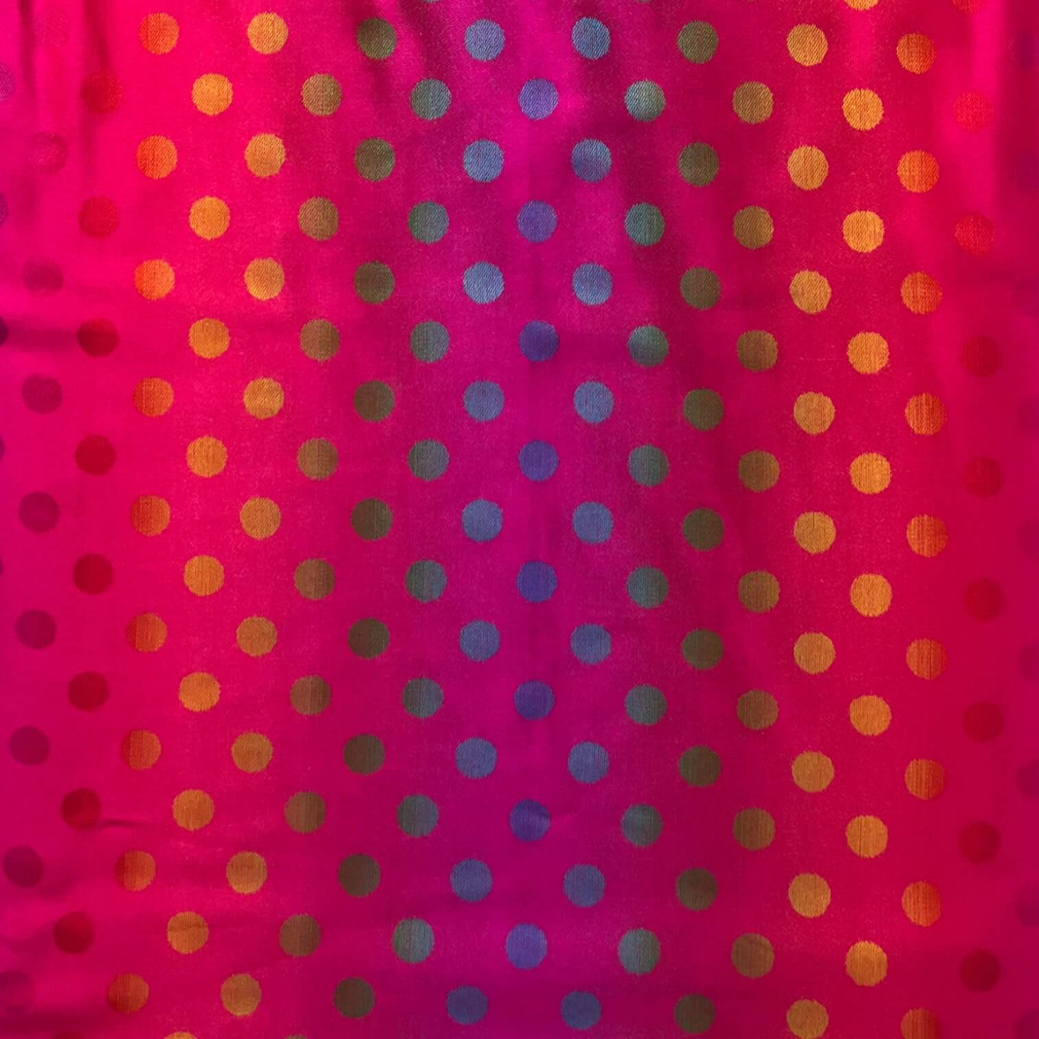 Hot Pink Reversible Rainbow Polka Dot Pashmina