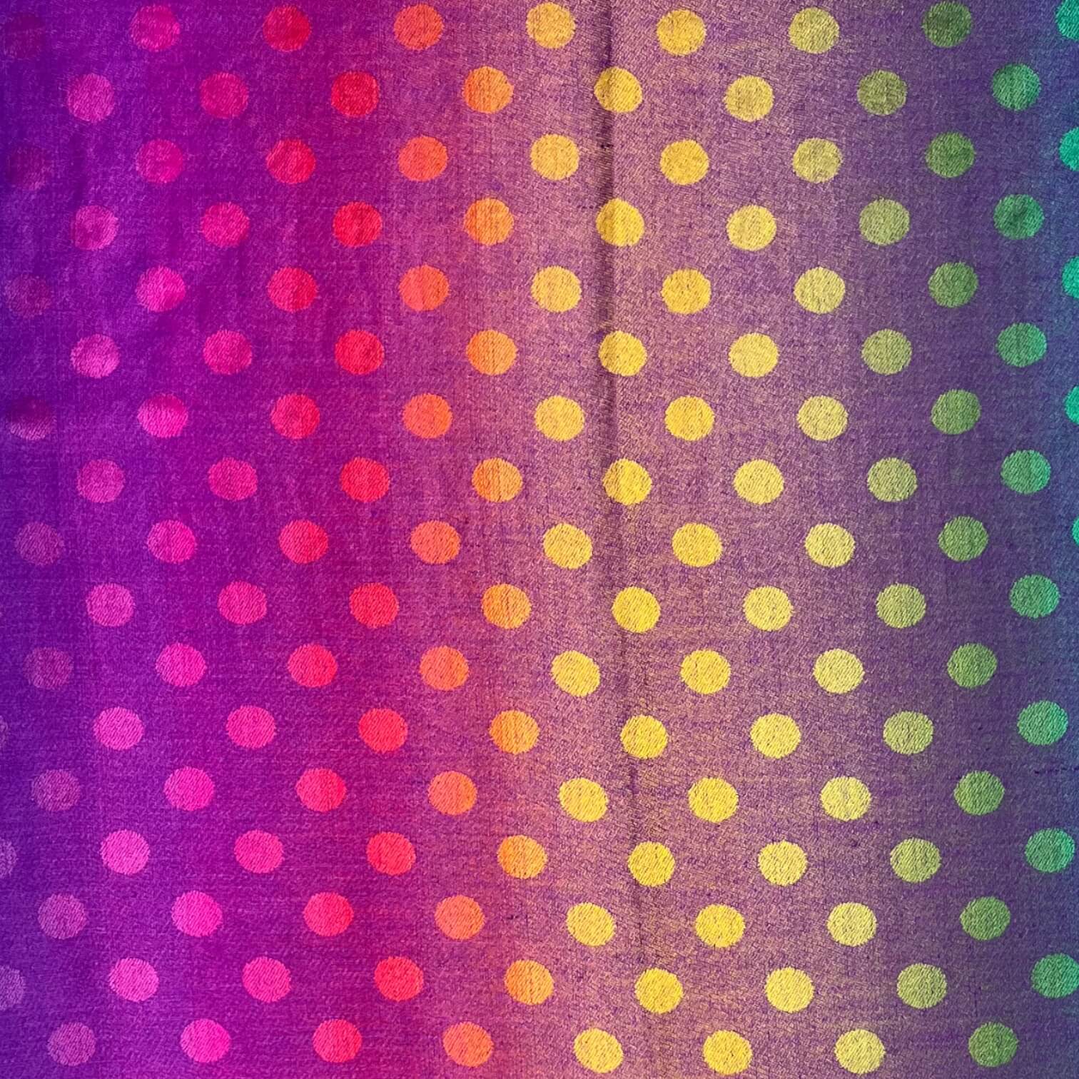 Purple Reversible Rainbow Polka Dot Pashmina