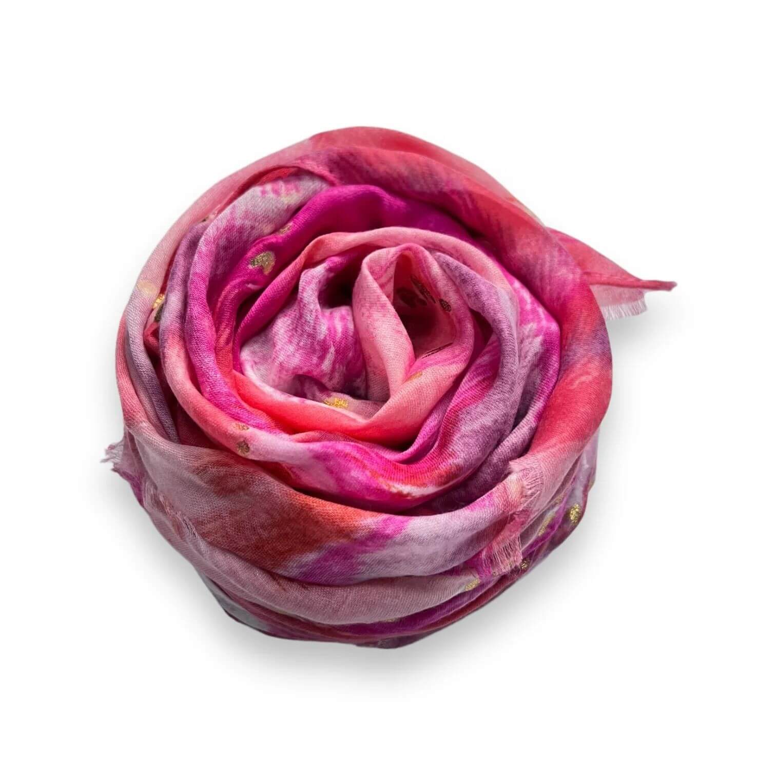 Pink Colourful Wave Scarf with Fringes | The Jewellery Stop