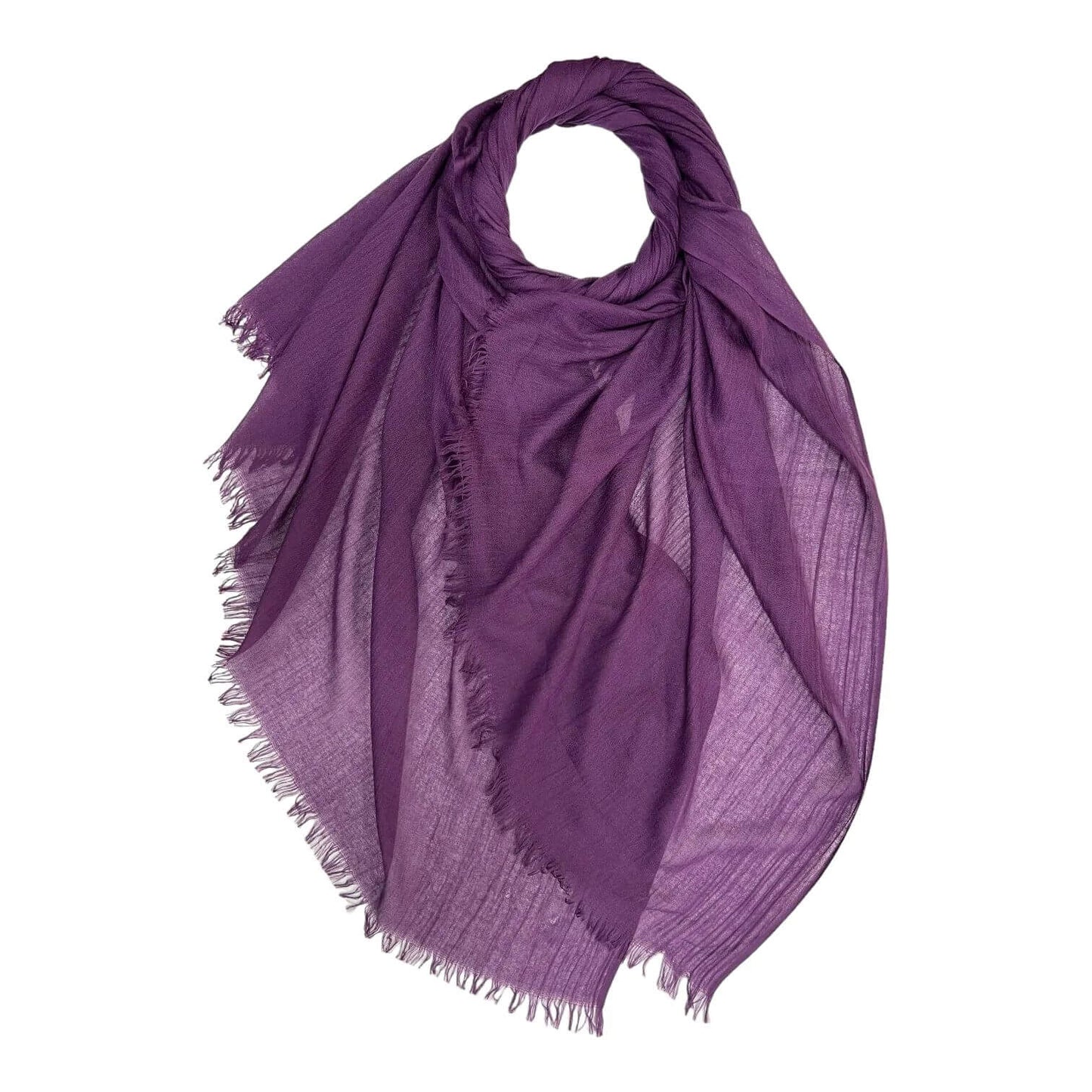 Aubergine Cotton Blend Plain Scarf | The Jewellery Stop