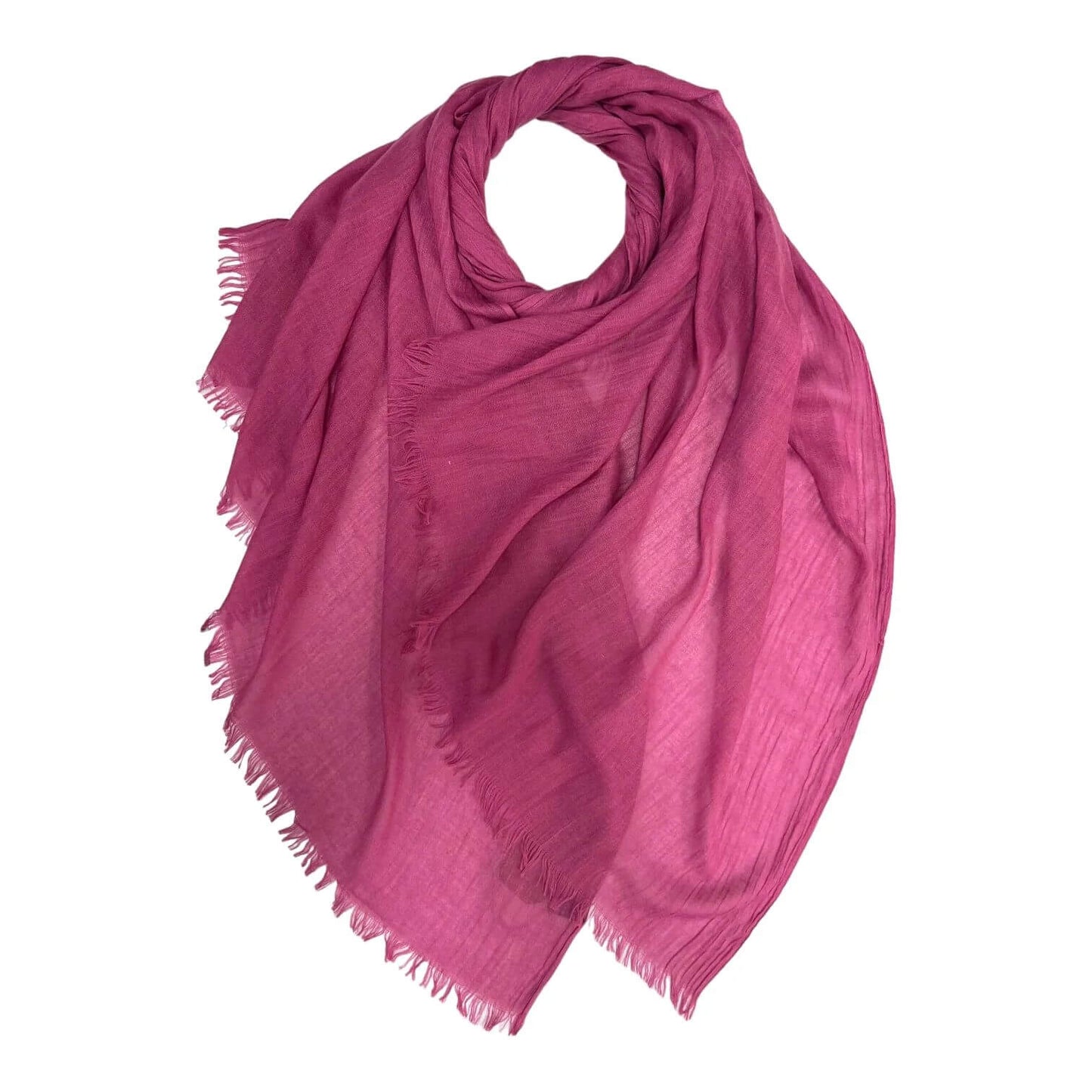 Fuchsia Cotton Blend Plain Scarf