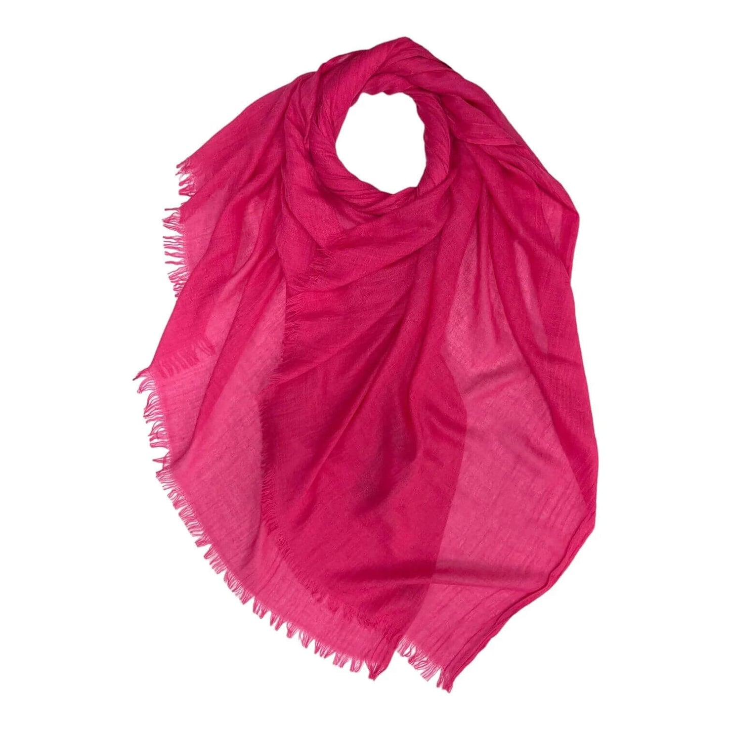 Hot Pink Cotton Blend Plain Scarf | The Jewellery Stop