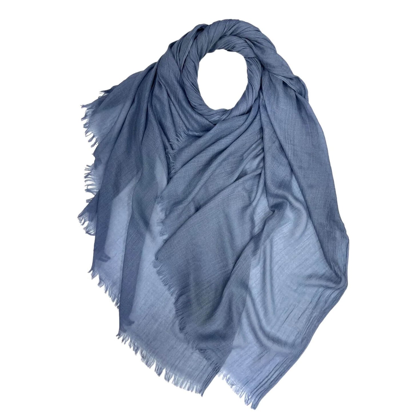 Steel Blue Cotton Blend Plain Scarf | The Jewellery Stop