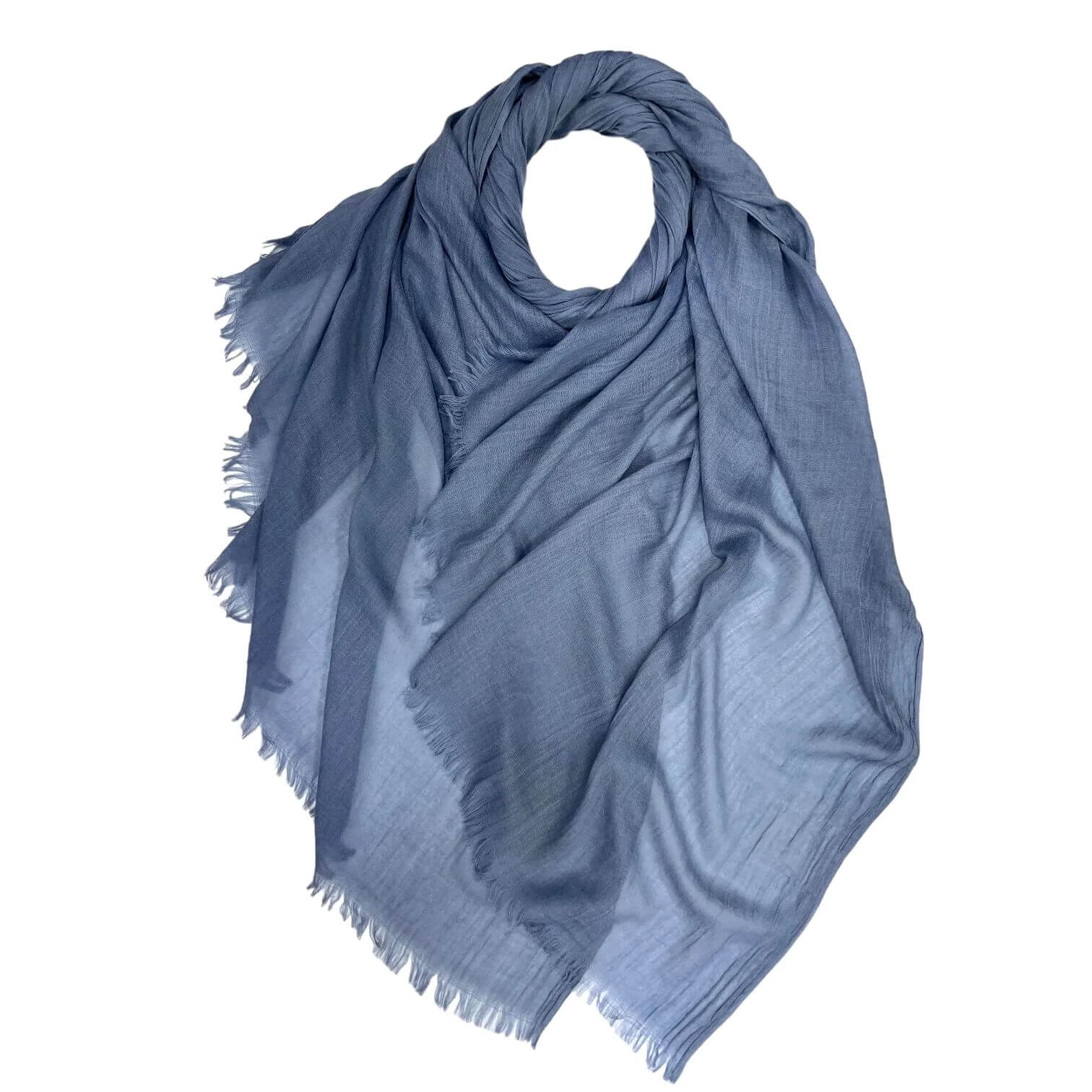 Steel Blue Cotton Blend Plain Scarf | The Jewellery Stop