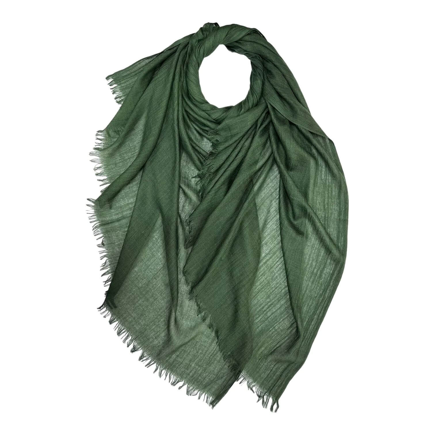 Forest Green Cotton Blend Plain Scarf | The Jewellery Stop