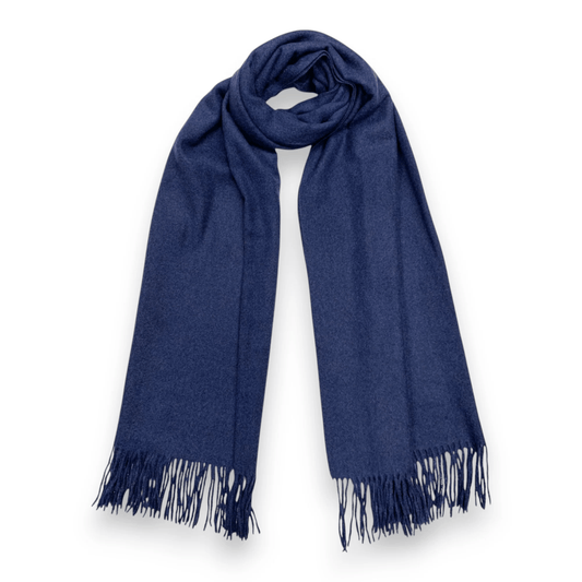 Navy Premium Wool Blend Winter Scarf