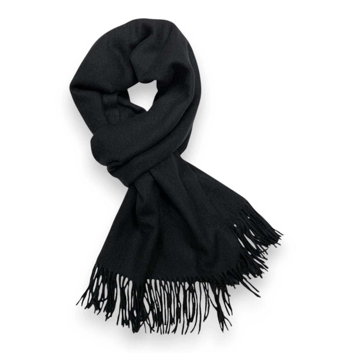 Black Premium Wool Blend Winter Scarf | The Jewellery Stop