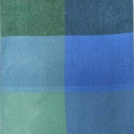 Cornflower Classic Check Print Wool Mix Winter Scarf