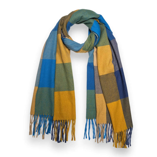 Sky Classic Check Print Wool Mix Winter Scarf