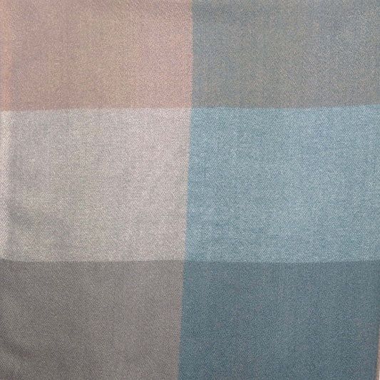 Seagreen Classic Check Print Wool Mix Winter Scarf