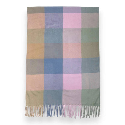 Pastels Classic Check Print Wool Mix Winter Scarf | The Jewellery Stop