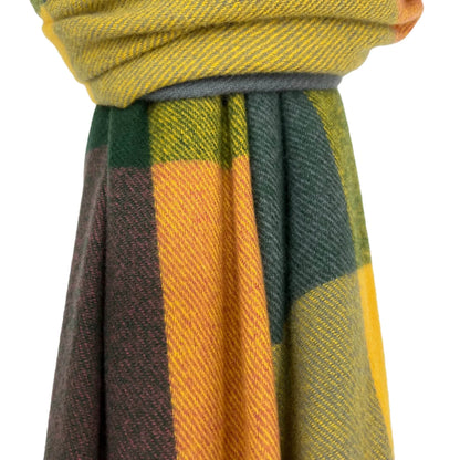 Multi Classic Check Print Wool Mix Winter Scarf | The Jewellery Stop