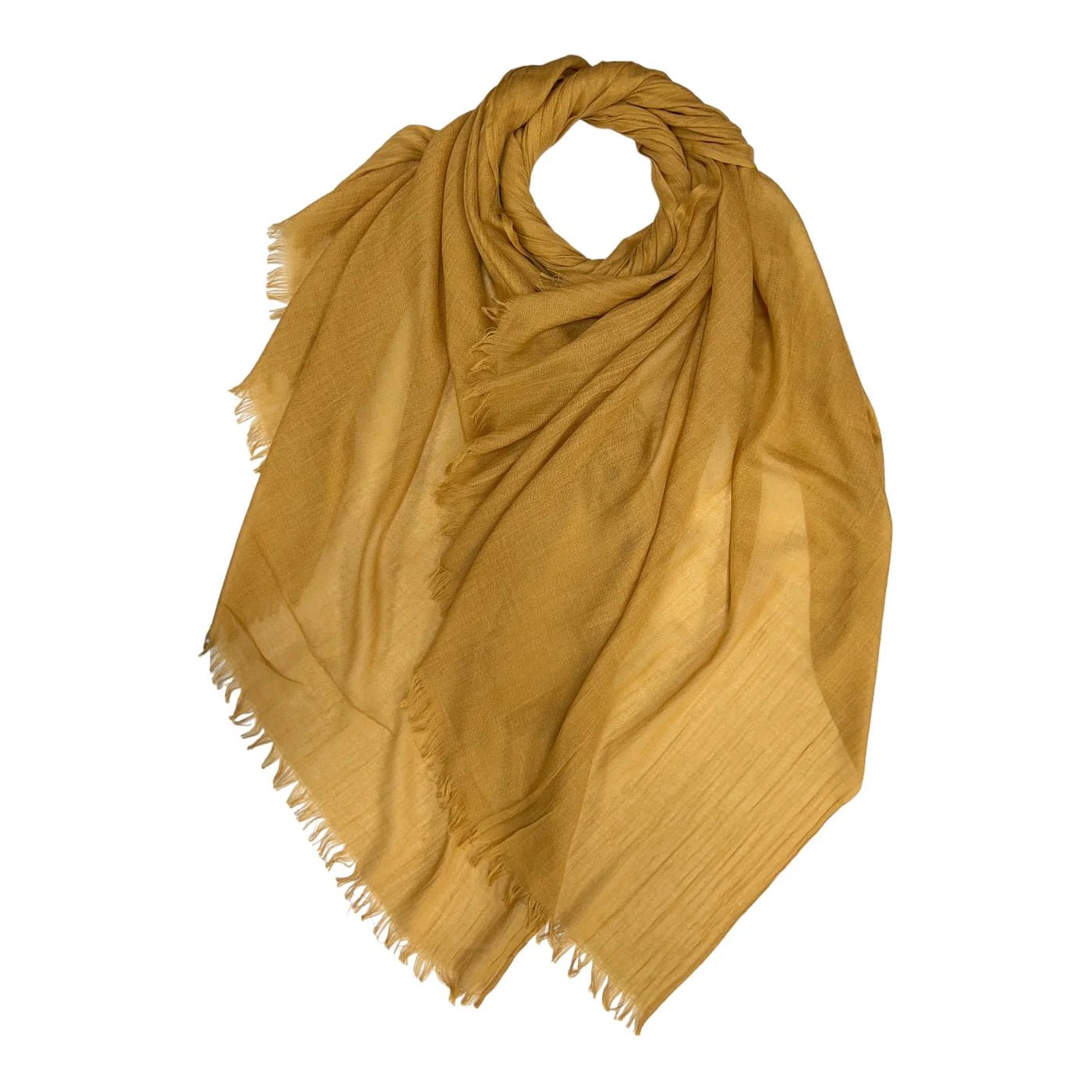 Mustard Cotton Blend Plain Scarf | The Jewellery Stop