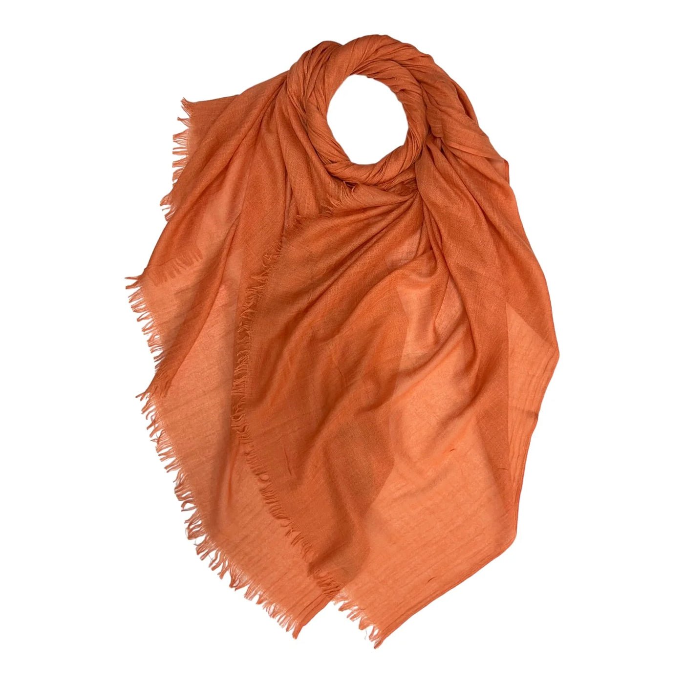Tangerine Cotton Blend Plain Scarf | The Jewellery Stop