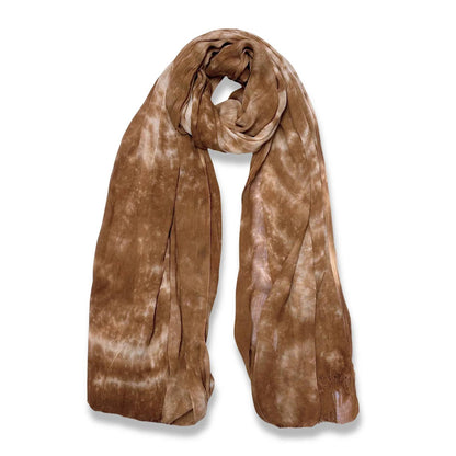 Camel Pure Modal Tie Dye Print Scarf | The Jewellery Stop