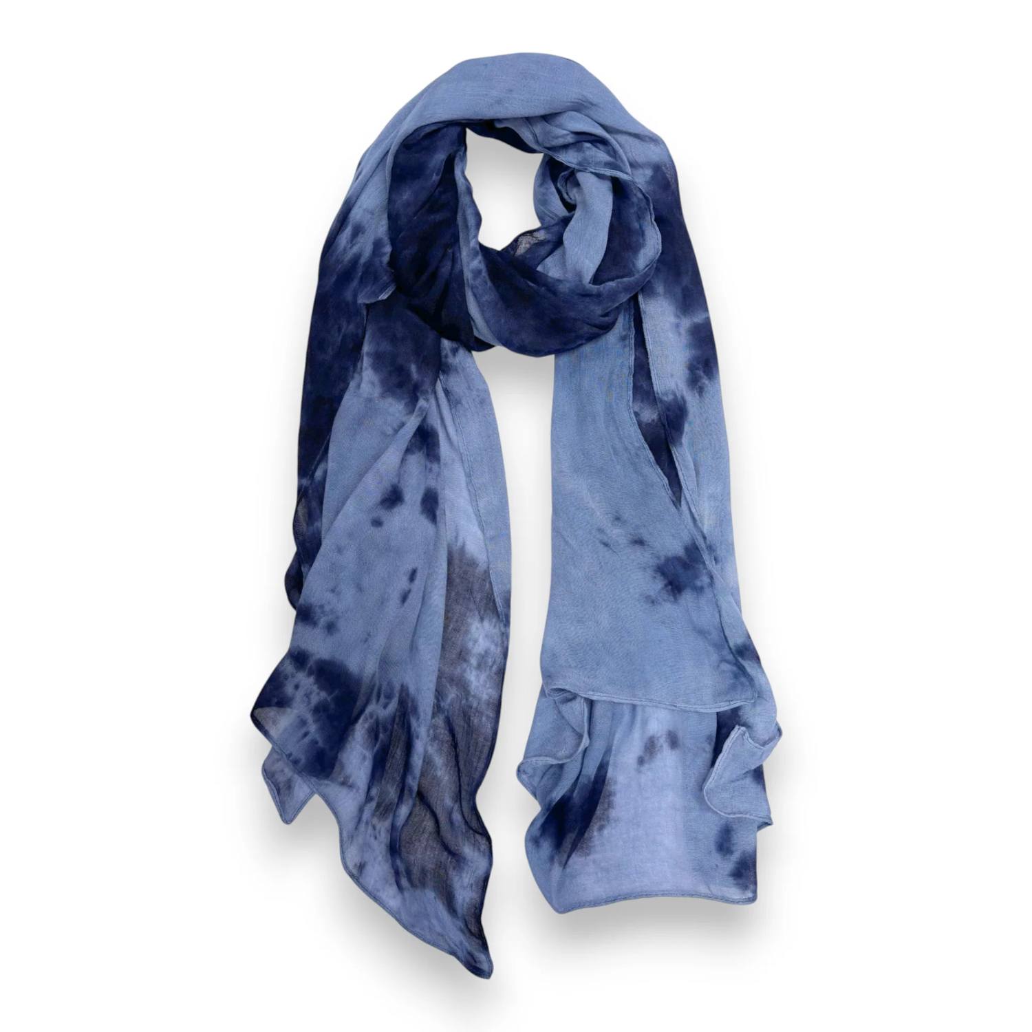 Navy Pure Modal Tie Dye Print Scarf | The Jewellery Stop