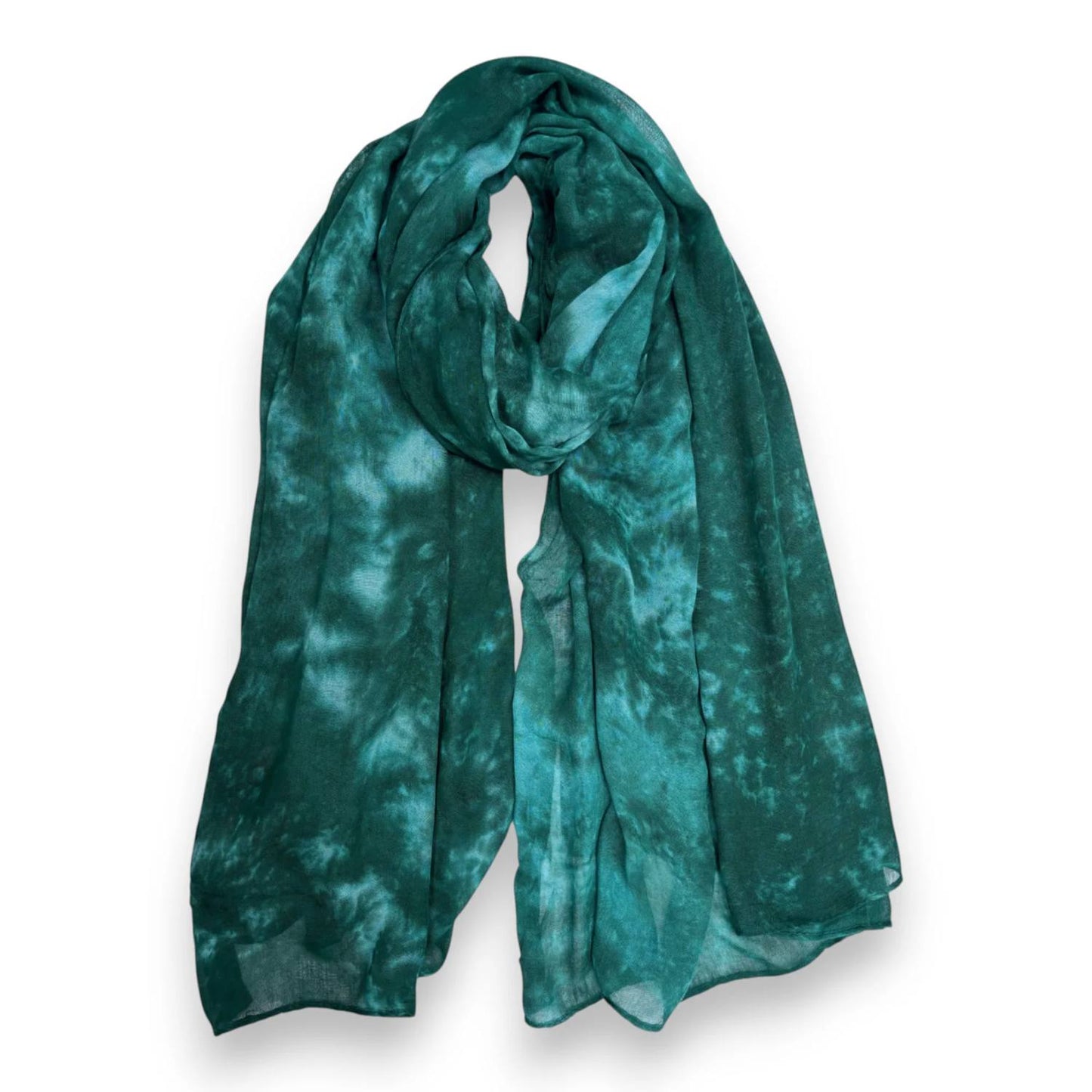 Teal Pure Modal Tie Dye Print Scarf | The Jewellery Stop