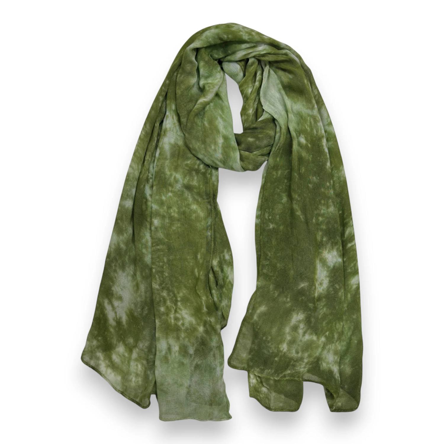 Khaki Pure Modal Tie Dye Print Scarf | The Jewellery Stop