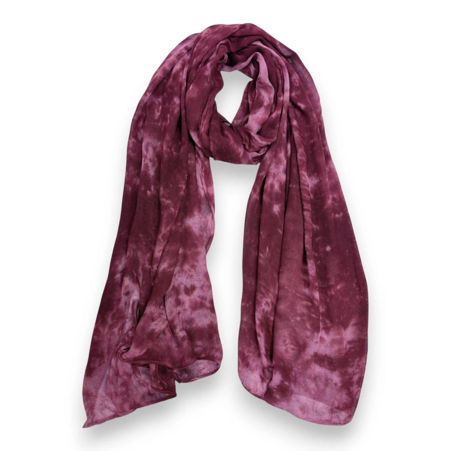 Burgundy Pure Modal Tie Dye Print Scarf | The Jewellery Stop