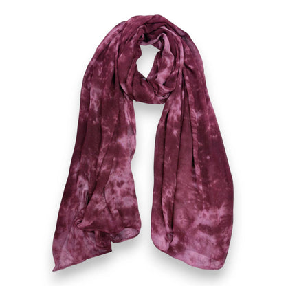 Burgundy Pure Modal Tie Dye Print Scarf | The Jewellery Stop
