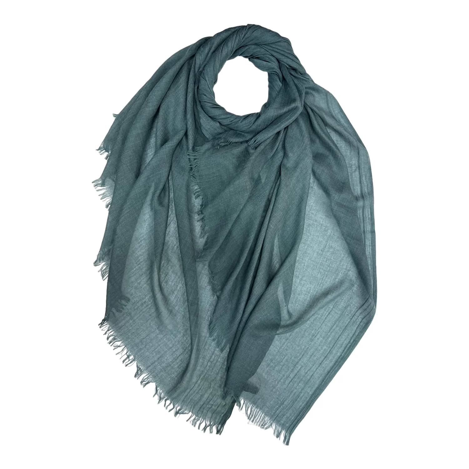 Ocean Teal Cotton Blend Plain Scarf | The Jewellery Stop