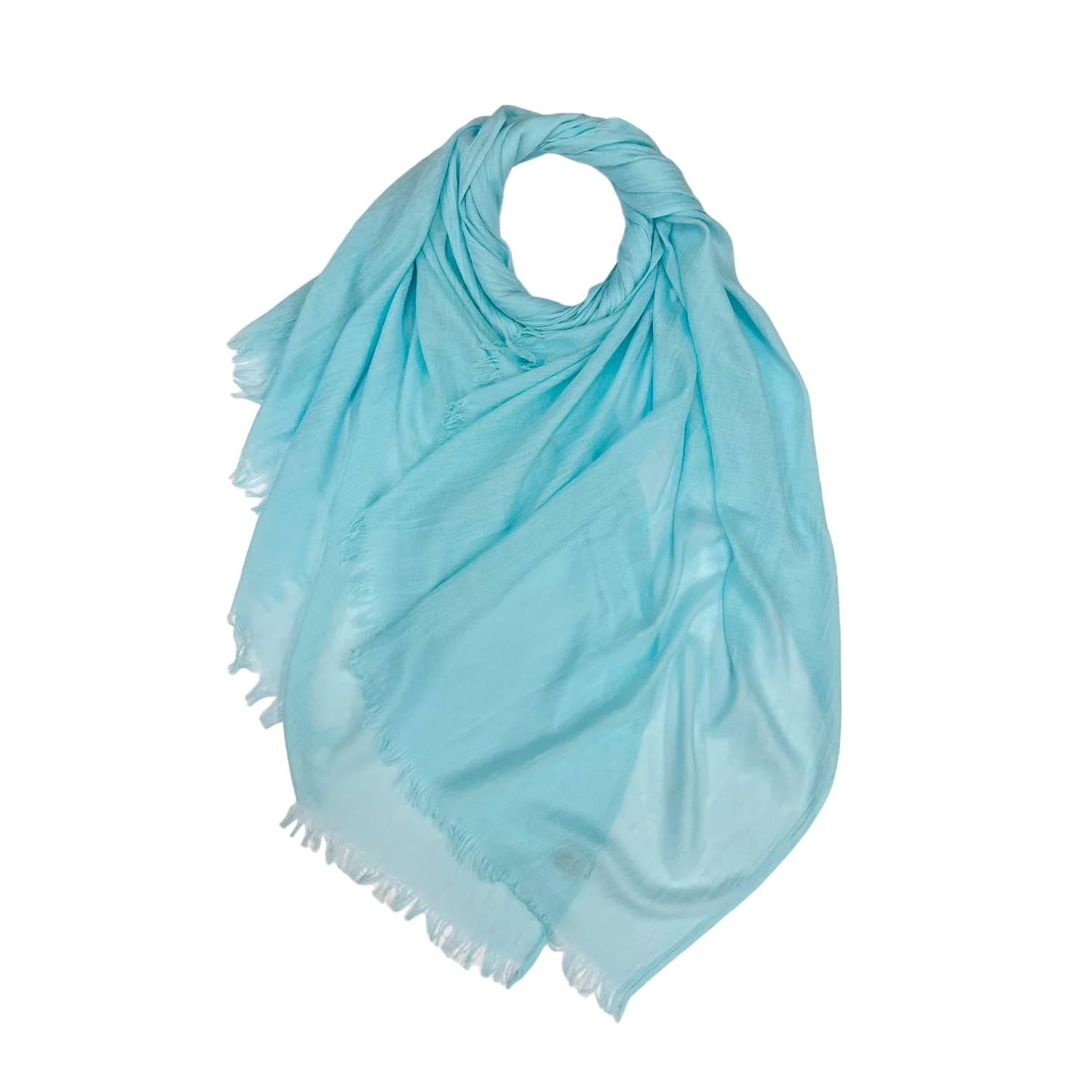 Baby Blue Cotton Blend Plain Scarf | The Jewellery Stop