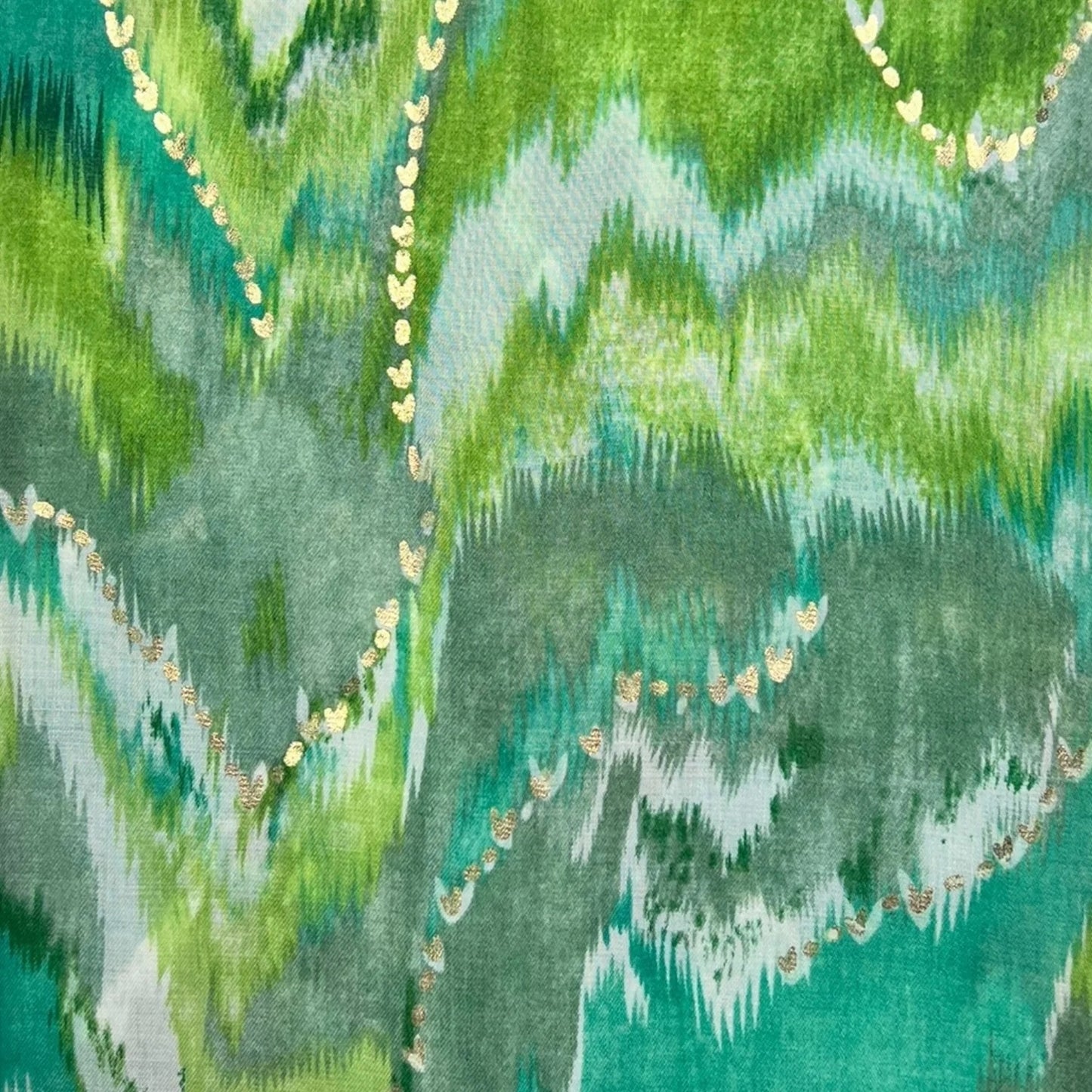 Green Colourful Wave Scarf With Fringes | The Jewellery Stop