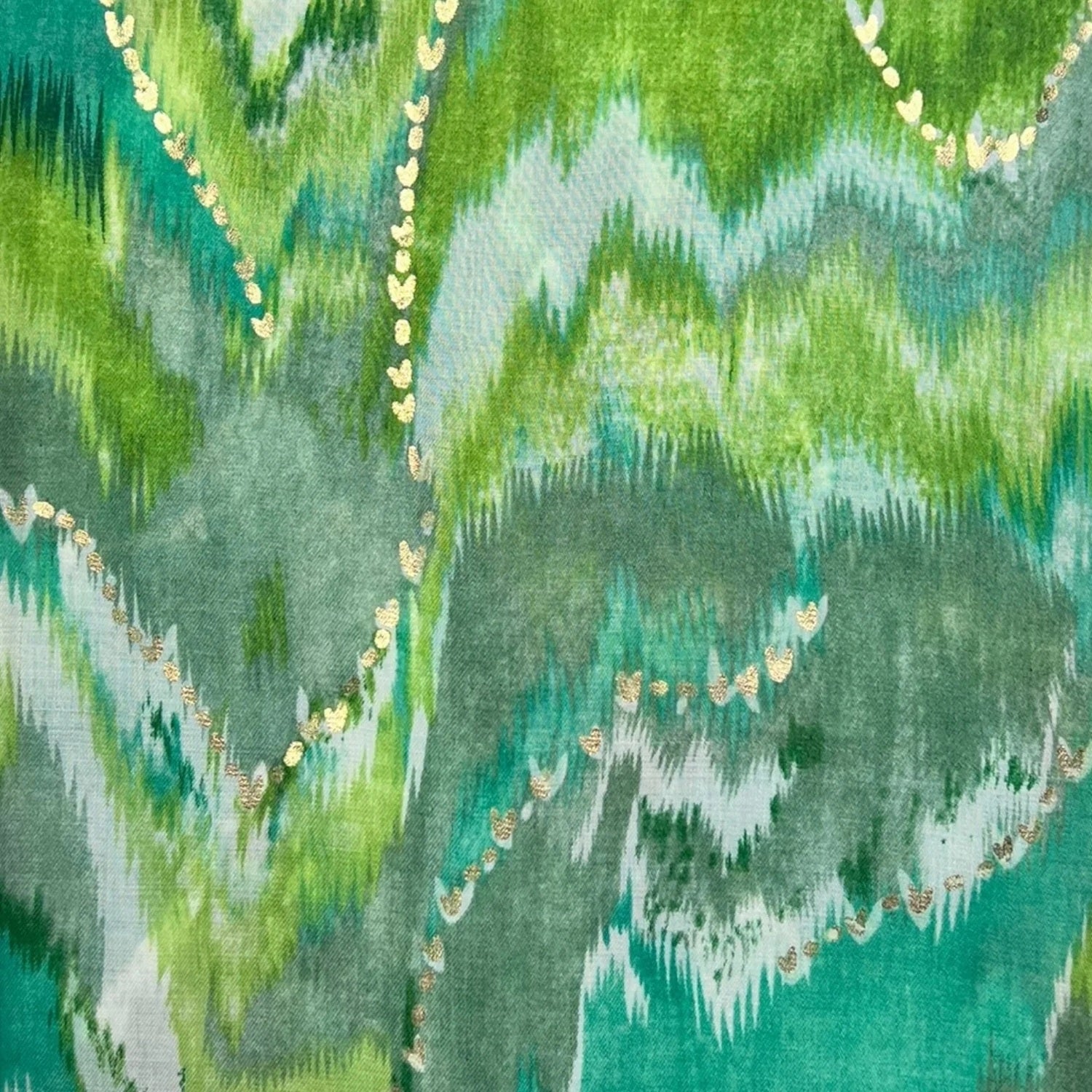 Green Colourful Wave Scarf With Fringes | The Jewellery Stop